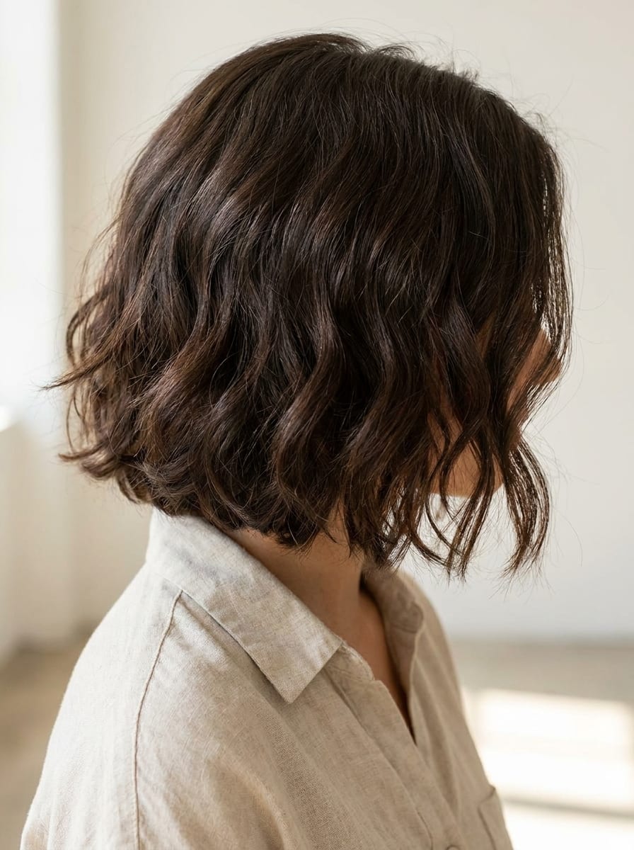 Wavy Bob für dickes Haar - Bob Frisur für dickes Haar